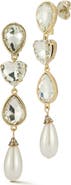 GLAZE JEWELRY Cubic Zirconia & Faux Pearl Link Drop Earrings