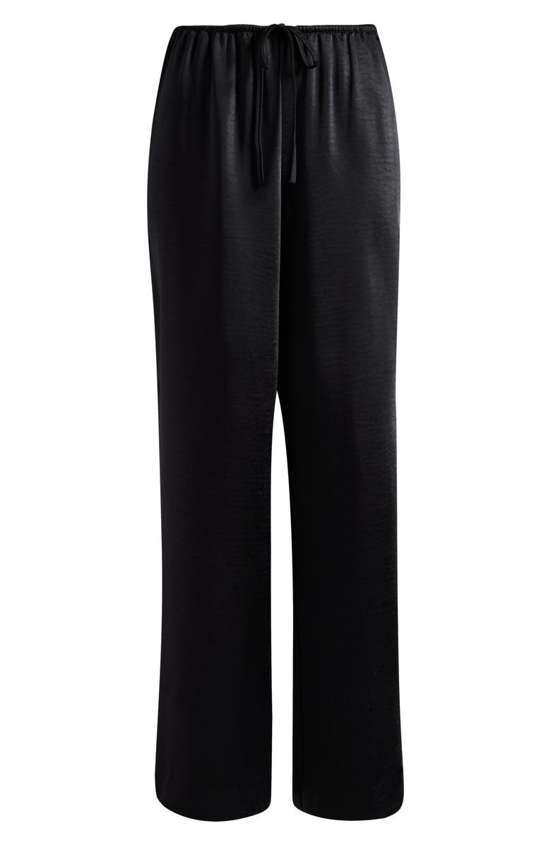 SKIMS Lightweight Satin Straight Leg Pants, Alternate, color, Obsidian