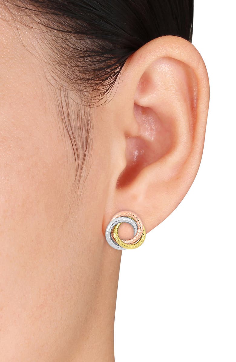 DELMAR Open Love Knot Stud Earrings, Alternate, color, Multi-Color