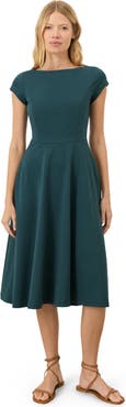 Pact Fit & Flare Ballet Neck Dress Made With Organic Cotton