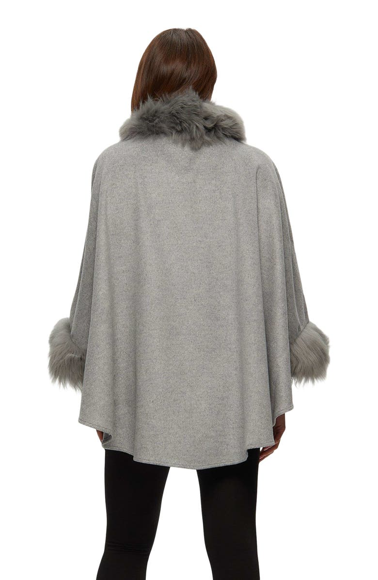 GORSKI Wool And Cashmere Blend Cape With Trim, Alternate, color, Gray