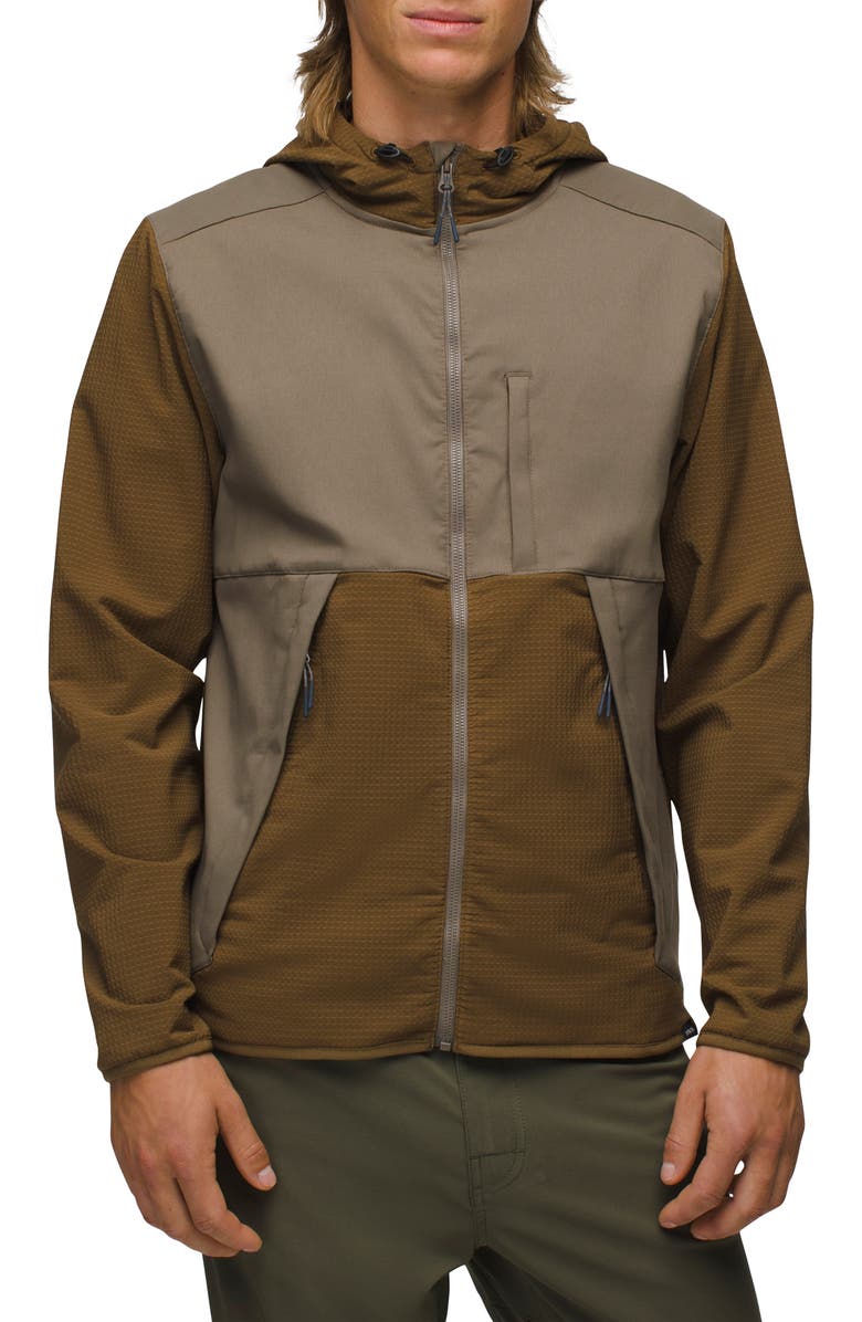 prAna Gridlocked Fleece Overlay Hooded Jacket, Main, color,
