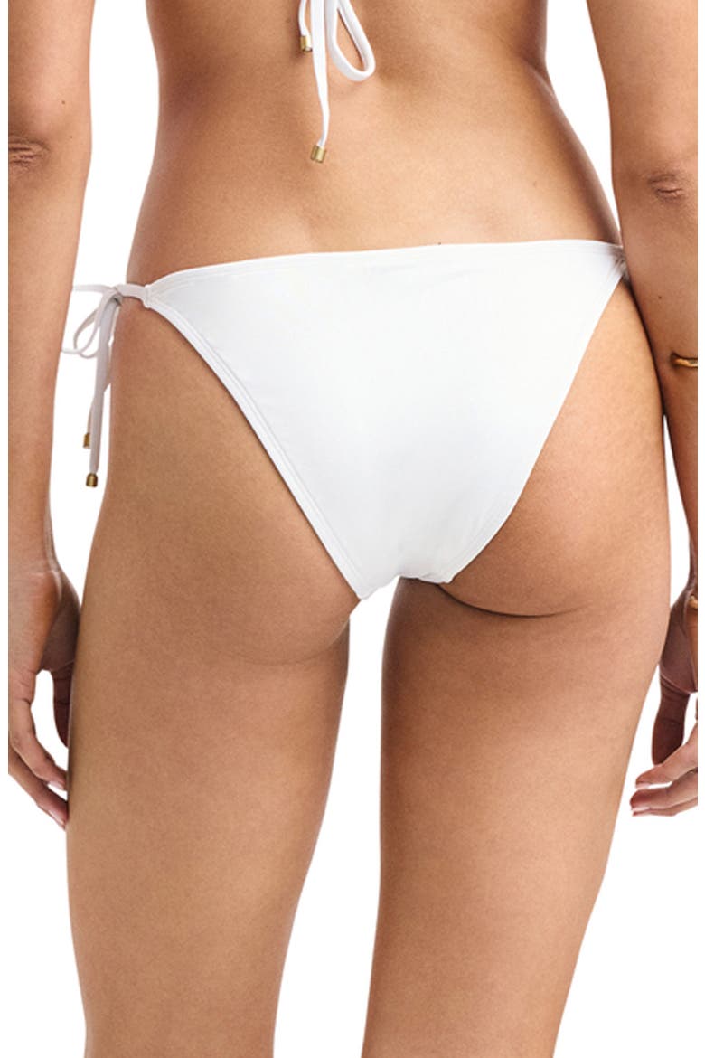 Elle Side Tie Bikini Bottoms, Alternate, color, WHITE