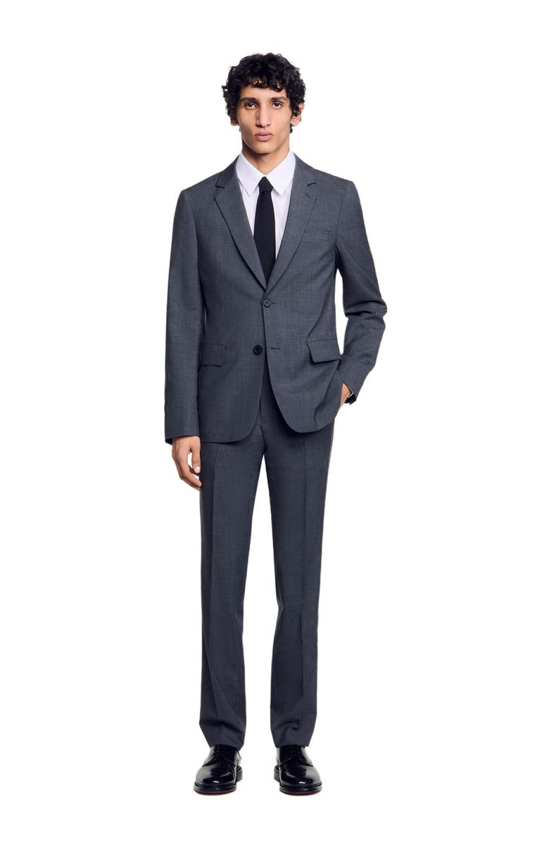 SANDRO Wool suit jacket, Alternate, color, Mocked Grey