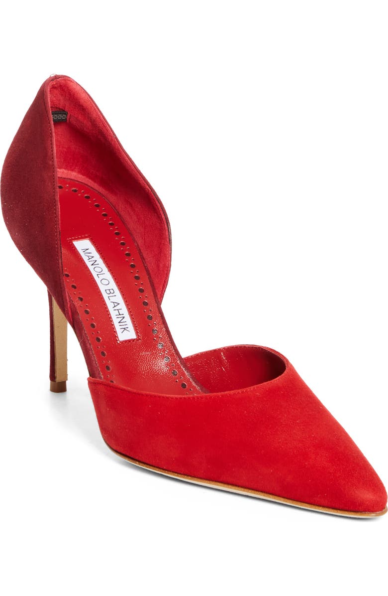 Manolo Blahnik Taylerbinu d'Orsay Pump, Main, color, Red 6208/Red 6039