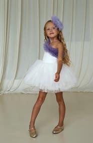 Mini Celebrities Fiona One Shoulder Ruffle Tulle Dress