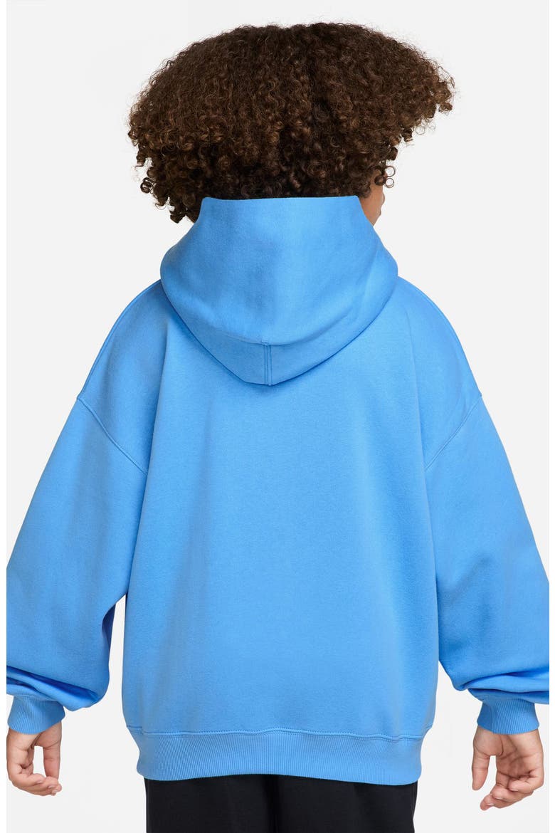 Kids' Sportswear Club Fleece Hoodie, Alternate, color, FOOTBALL BLUE/ WHITE