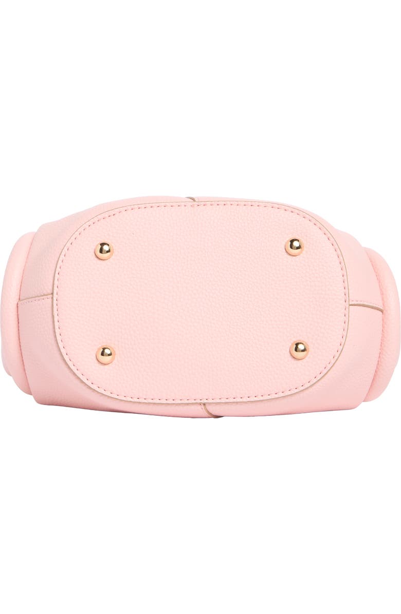 Nanette Lepore Tulip Satchel with Hibiscus Hair Tie, Alternate, color, Peachy Pink