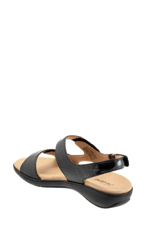 Trotters Romi Croco Slingback Sandal In Black