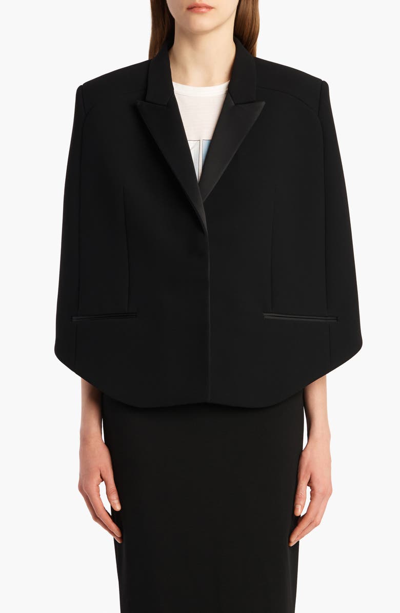 Khaite Severo Double Face Crepe Cape, Main, color, Black