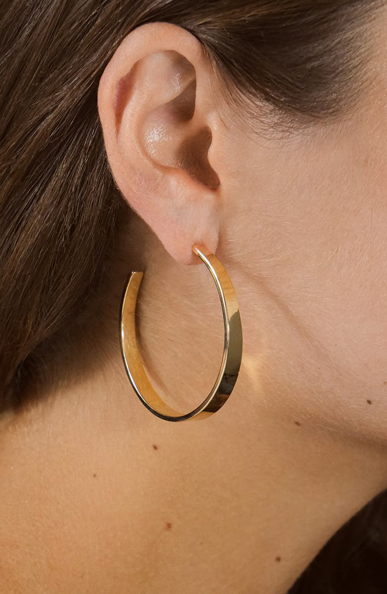 Sterling Forever Graduated Hoop Earrings, Alternate, color, Gold