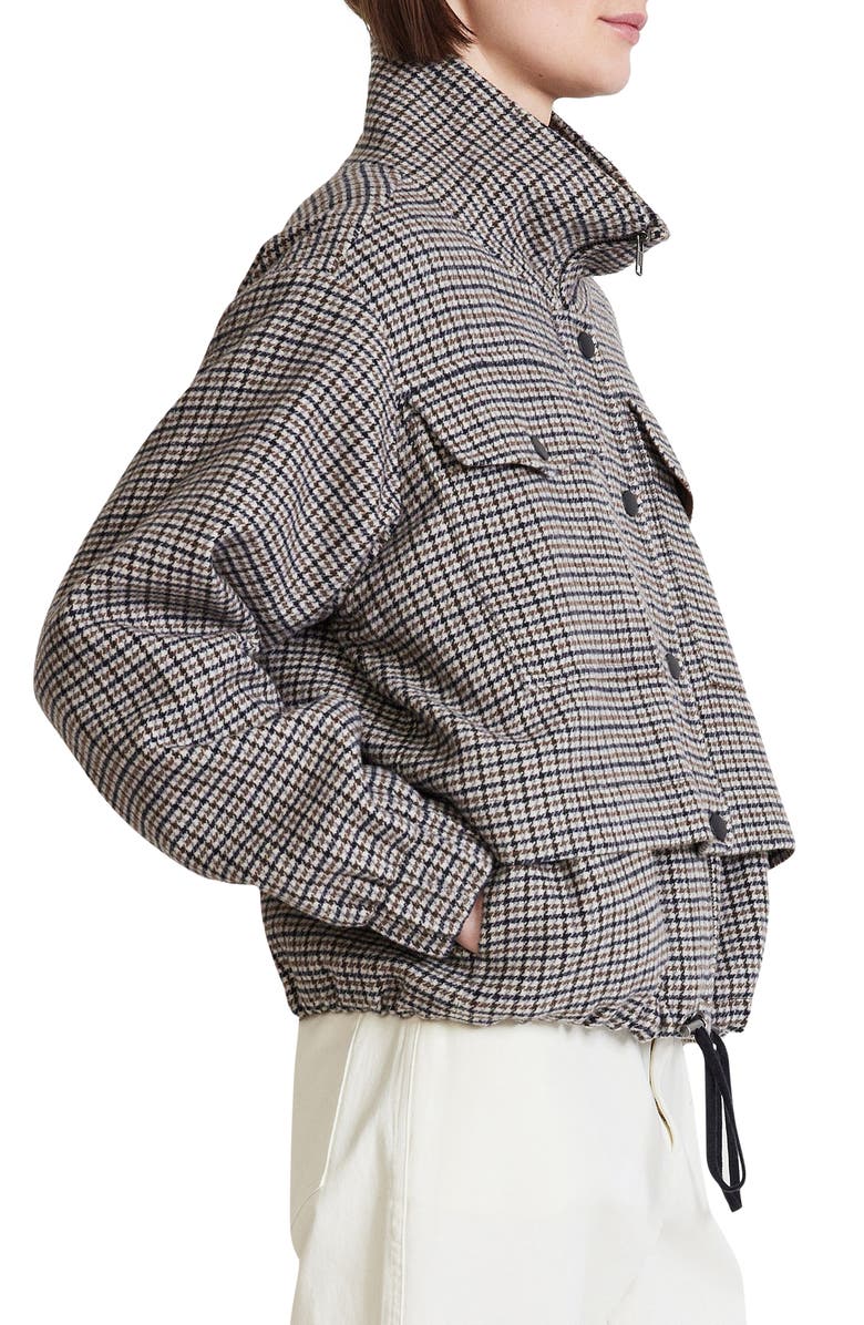 Apiece Apart Selva Houndstooth Wool Blend Bomber Jacket, Alternate, color, 