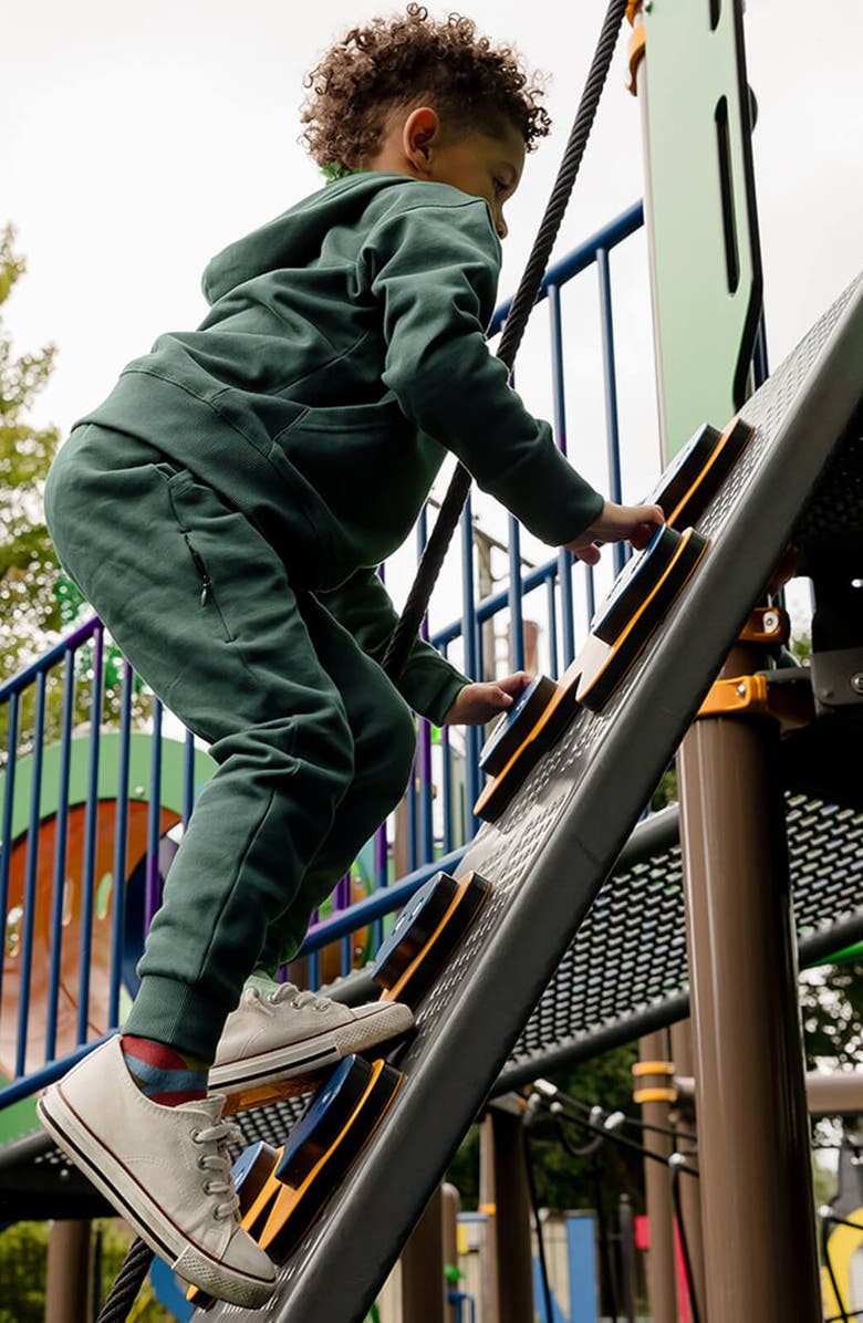 Mightly Organic Cotton Fleece Pocket Joggers, Alternate, color, Forest Green