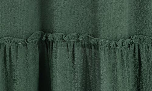 Max Studio Pebble Crepe Flutter Sleeve Maxi Dress In Hunter Green
