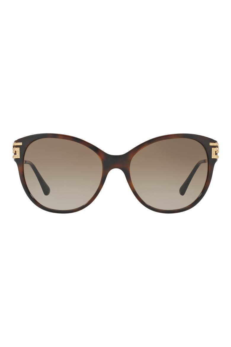 57mm Gradient Cat Eye Sunglasses, Main, color, HAVANA / LIGHT/DARK BROWN GRADIENT