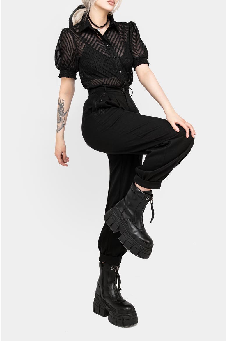 Dianne Embroidered Balloon Trousers, Alternate, color, Black