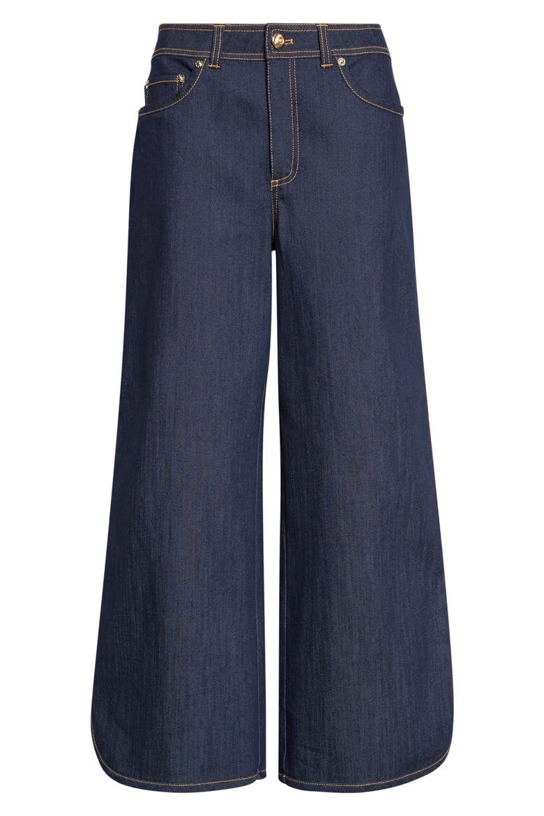 Delphy High Waist Crop Wide Leg Jeans, Alternate, color, INDIGO