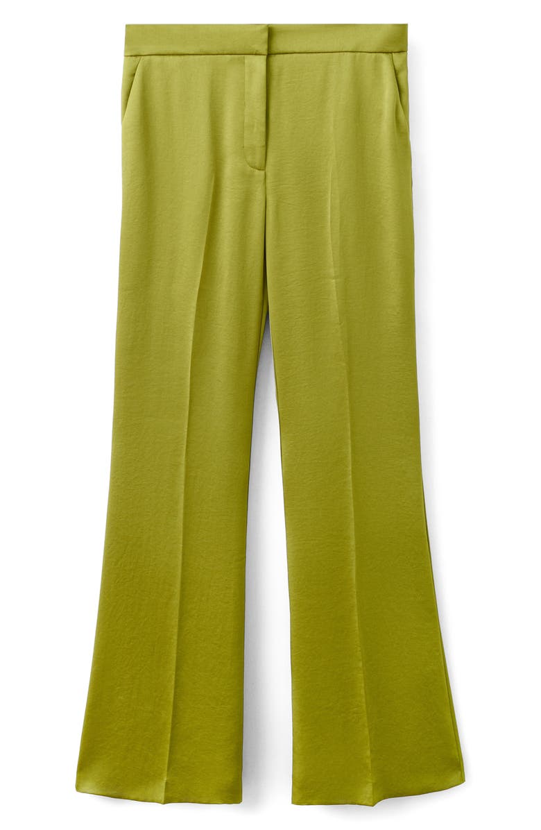 MANGO Sunset Hammered Satin Pants, Main, color, Yellow