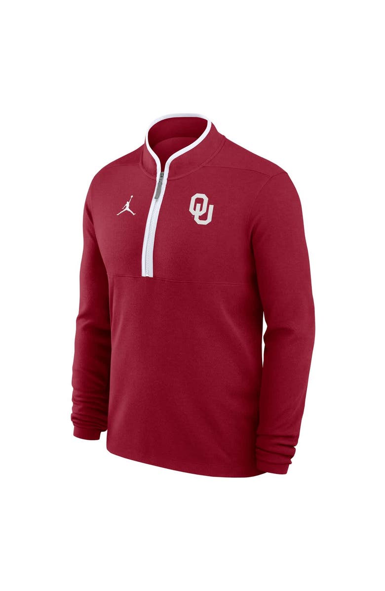 Jordan Brand Men's Jordan Brand Crimson Oklahoma Sooners Victory Half-Zip Sweatshirt, Alternate, color, 