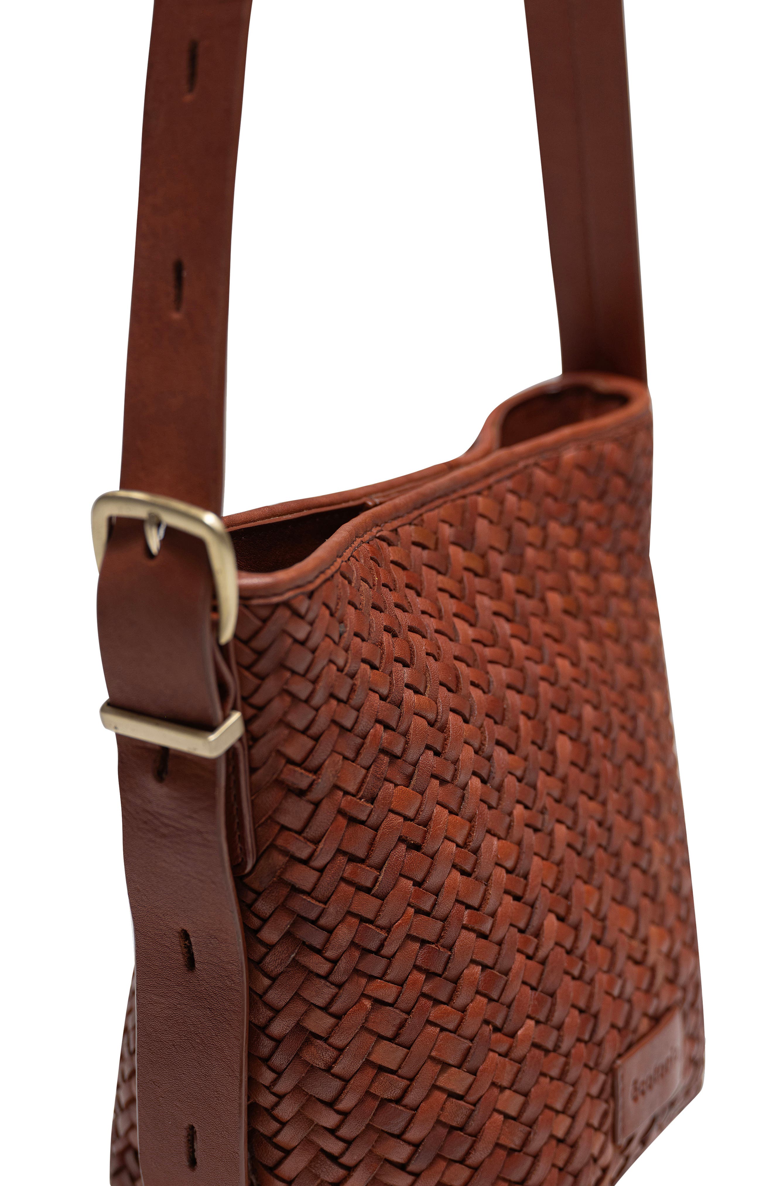 Ecotorie Waco Leather Bucket Bag, Alternate, color, Brandy