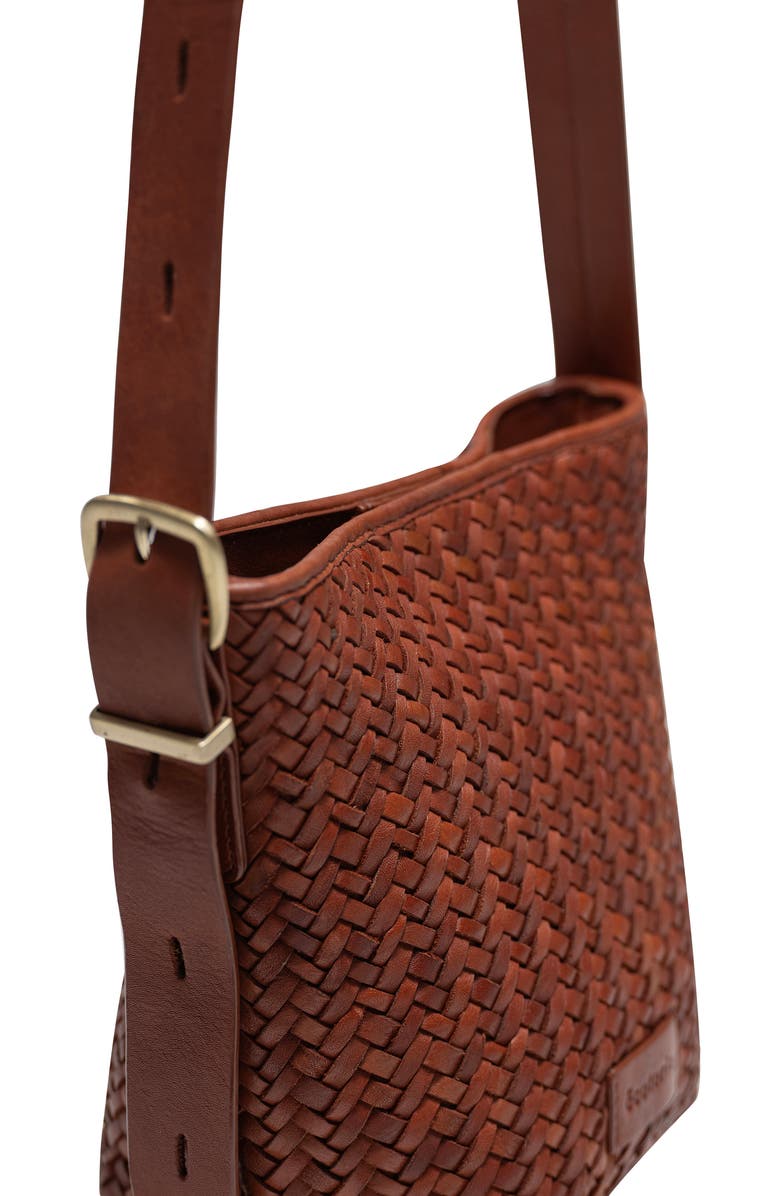 Ecotorie Waco Leather Bucket Bag, Alternate, color, Brandy
