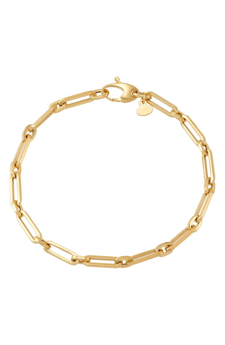 Frankie & Zoe Paper Clip Chain Bracelet, Main, color, Yellow Gold