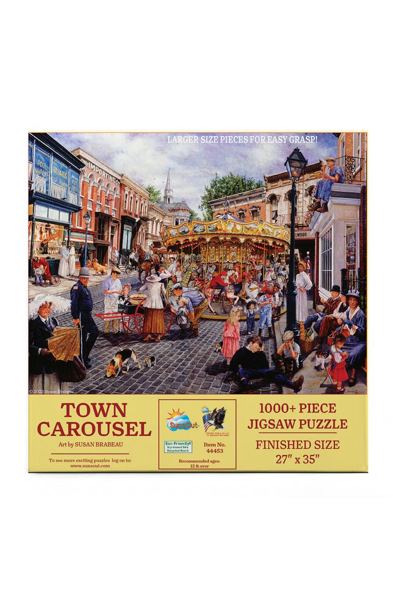 Sunsout Town Carousel 1000 piece Jigsaw Puzzle for Adults Large Pieces, Alternate, color, Multicolor