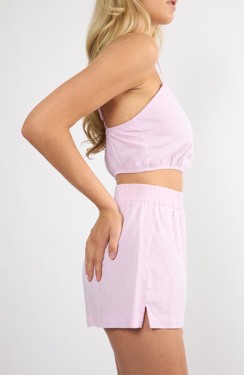 Viens Avec Moi Everyday Stripe Cotton Mini Top In Pink