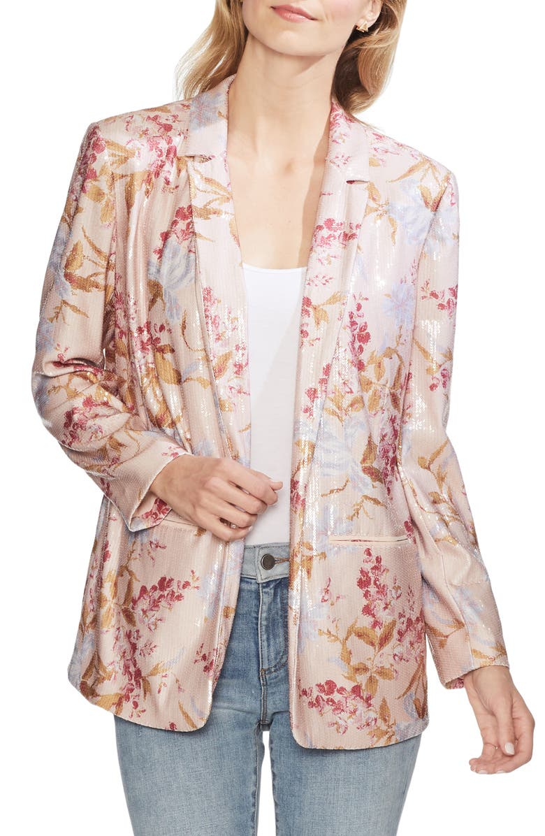 Vince Camuto Wildflower Sequin Blazer, Main, color, 