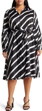 BY DESIGN Castaway Stripe Long Sleeve Shirtdress