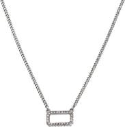 AllSaints Pavé Crystal Rectangle Pendant Necklace