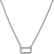 AllSaints Pavé Crystal Rectangle Pendant Necklace