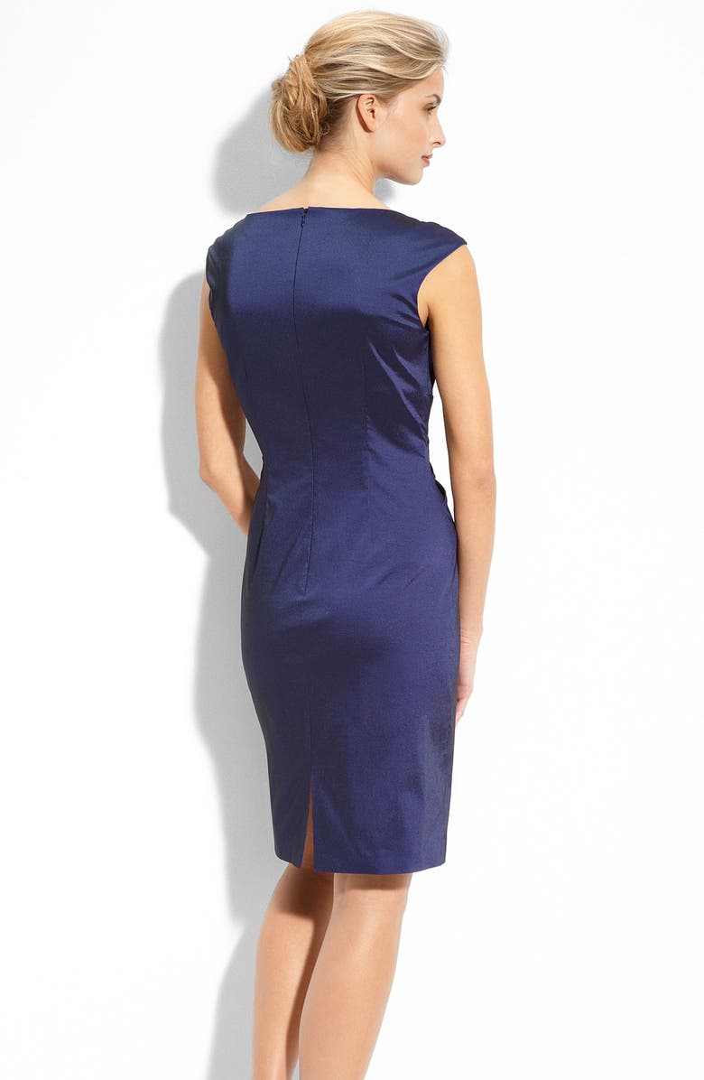 Eliza J Beaded Stretch Taffeta Sheath Dress, Alternate, color, 