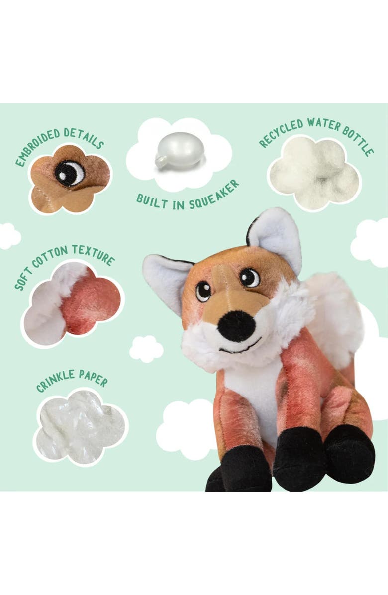 SnugArooz Fitz the Fox, Orange and White Plush Dog Toy, Squeaks, Crinkles, Alternate, color, Multicolored