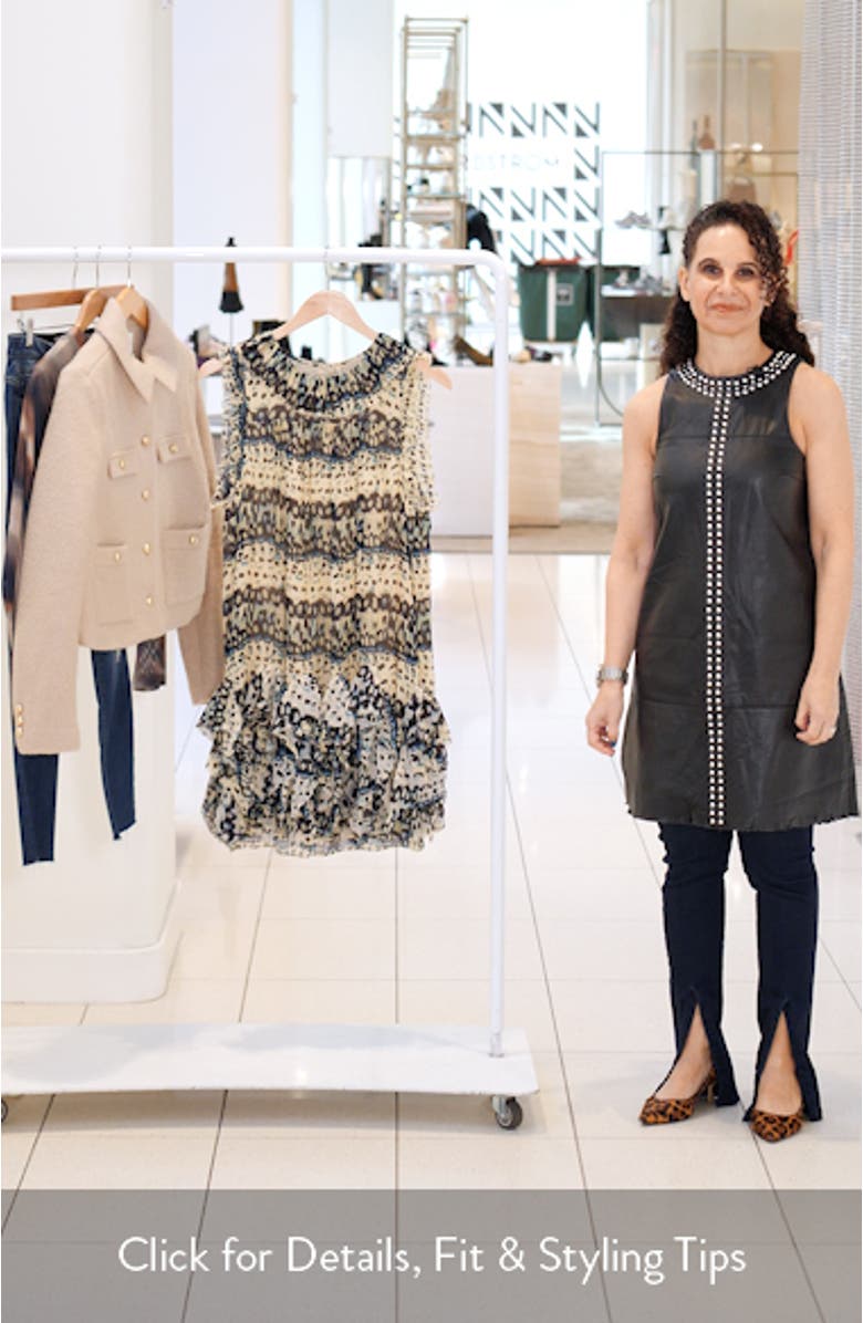 Miri Pleated Ruffle Silk Shift Dress, sales video thumbnail