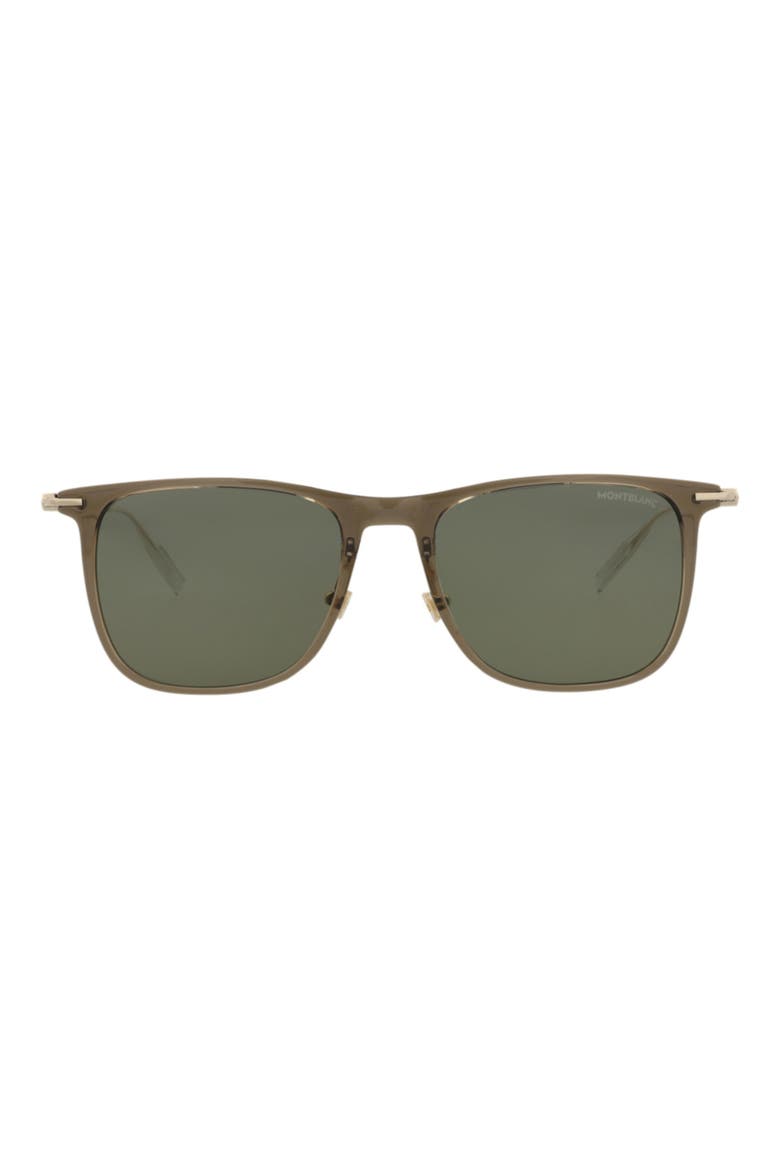 53mm Square Sunglasses, Main, color, BROWN GOLD GREEN