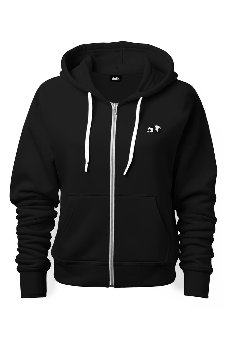 Panda Zip Hoodie, Main, color, Black