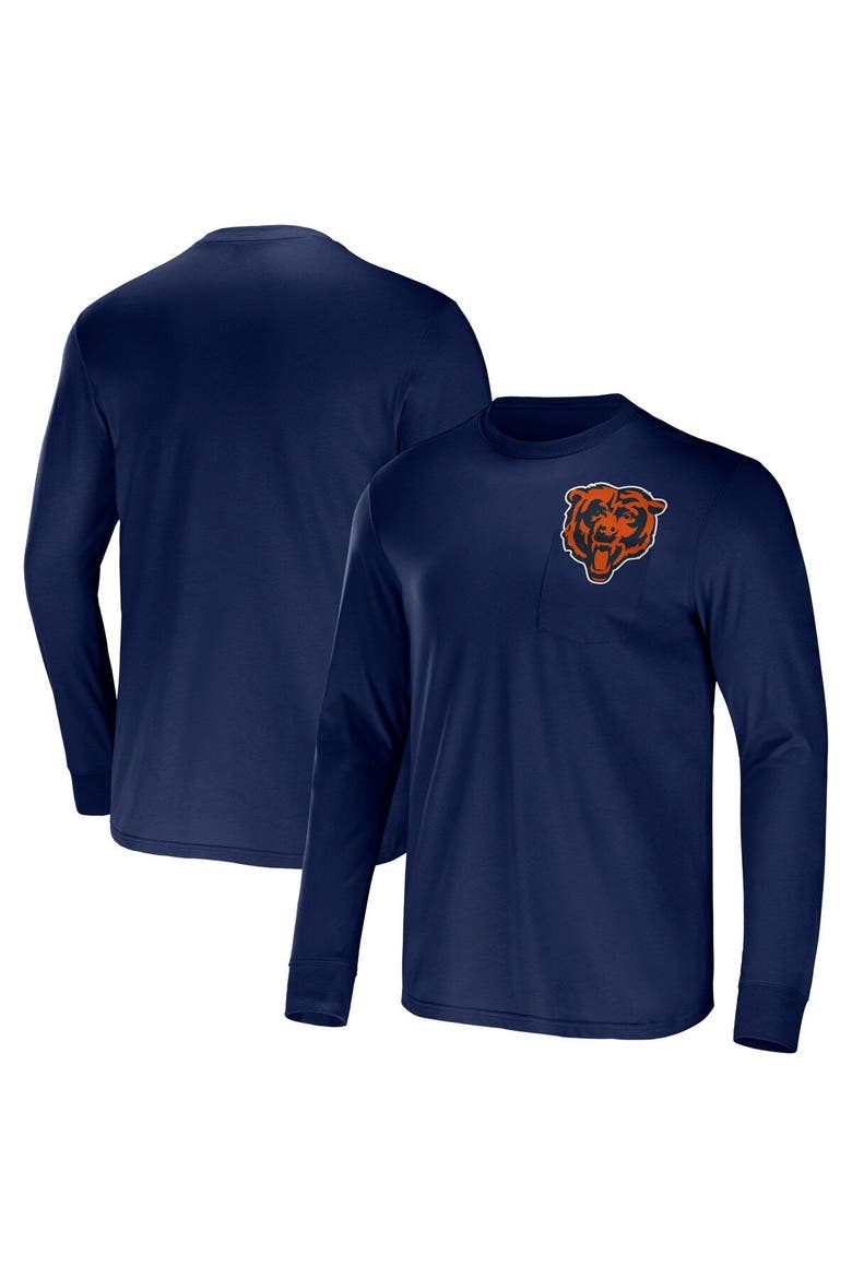 Men's NFL x Darius Rucker Collection by Fanatics Navy Chicago Bears Team Long Sleeve Pocket T-Shirt, Main, color, Navy
