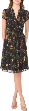 MSK Pintuck Cap Sleeve A Line Shirtdress