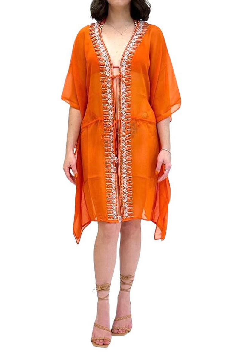 RANEES Sexy Embellished Coverup, Main, color, Salmon