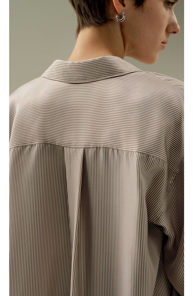 Lilysilk Pinstriped Oversized Silk Shirt, Alternate, color,