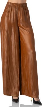 IVONNE Satin Wide-Leg Trousers
