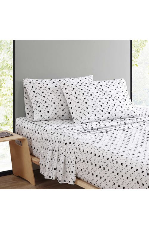 Marimekko Kukkaketo 200 Thread Count Cotton Percale King Sheet Set In Black