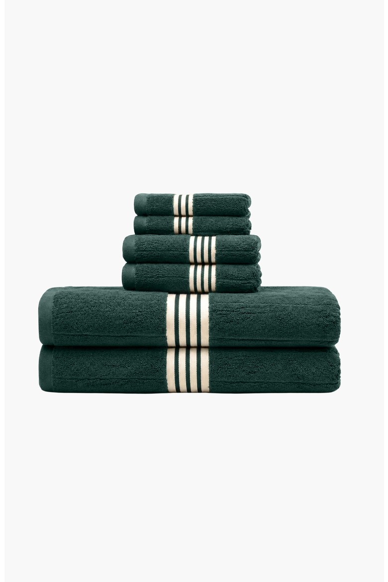 Nautilus 6-Piece Bath Sheet Luxe Set, Main, color, Verdant & Ecru