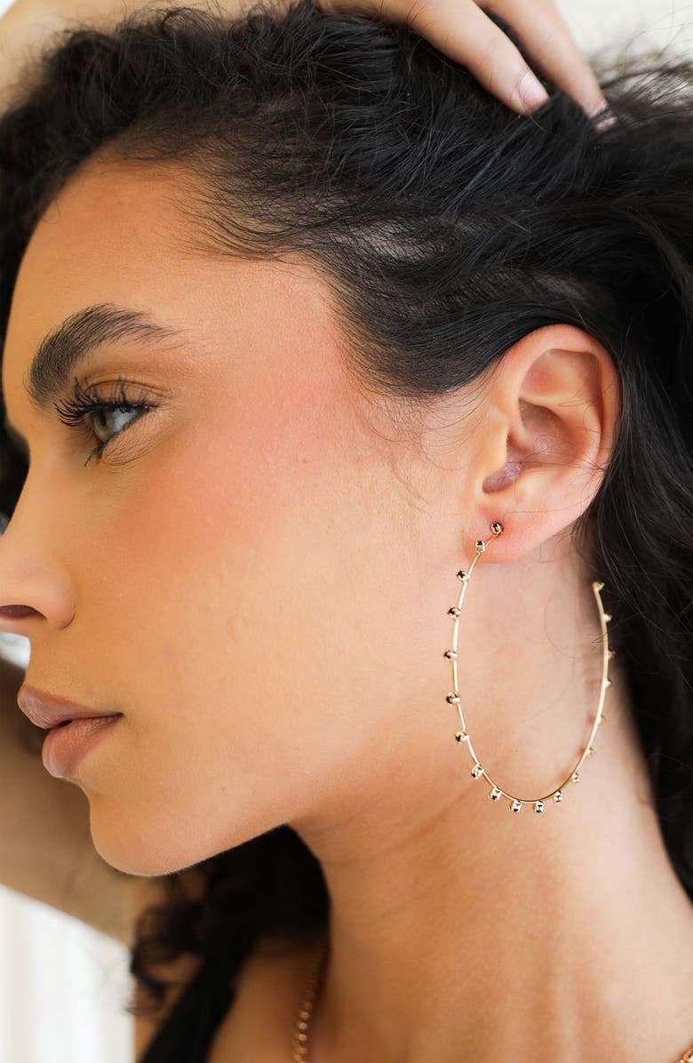 Ettika Large Sparkle Hoop Earrings, Alternate, color, 