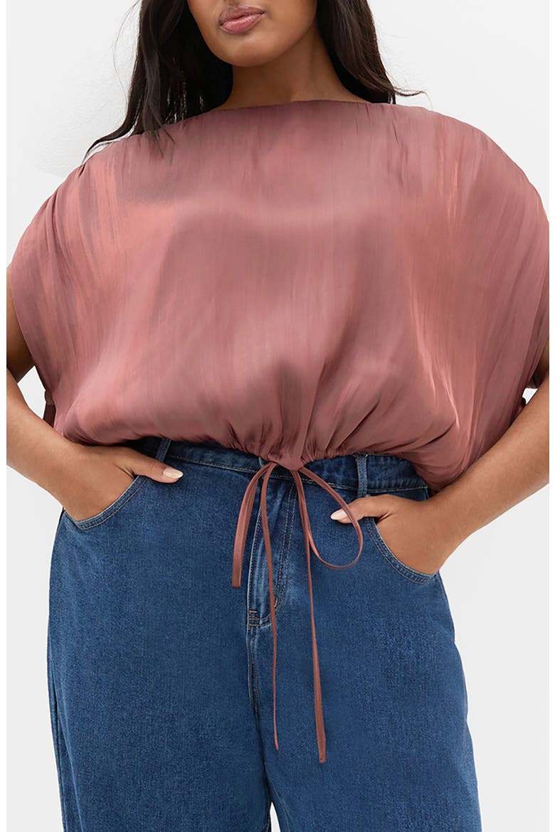 Camilla Luminous Tie Hem Top, Main, color, DESERT ROSE