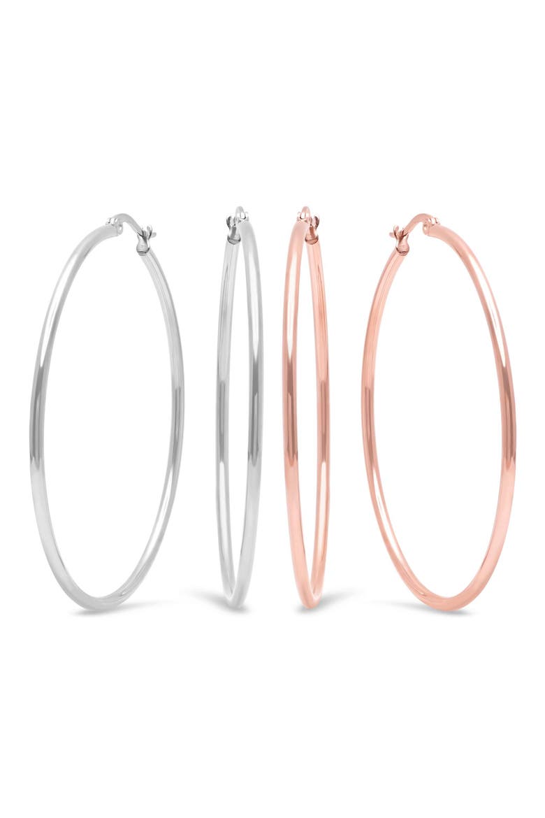 Set of 2 Hoop Earrings, Main, color, MULTI