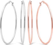 STEELTIME Set of 2 Hoop Earrings