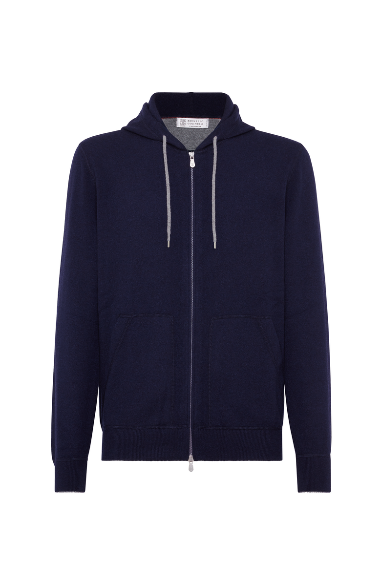 Brunello Cucinelli Sweatshirt-style cardigan, Main, color, Navy Blue