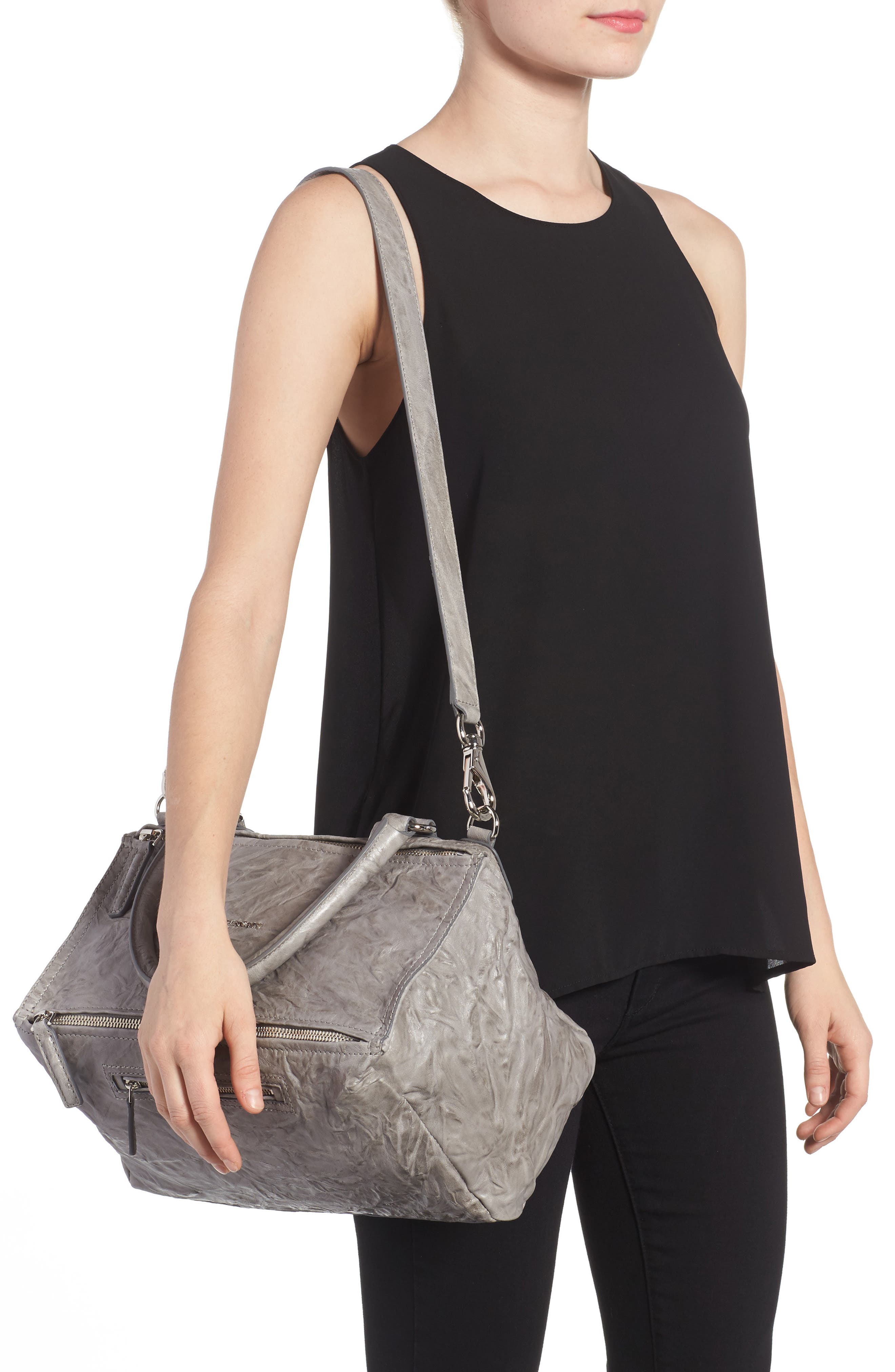 Givenchy Medium Pepe Pandora Leather Satchel, Alternate, color, 